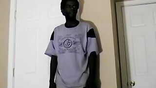 Hung black dude Jay pumps a load of cum out of his huge cock