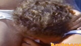 Young men are having classic blowjob competition outside
