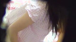 Horny Japanese girl touches her tits and masturbates alone