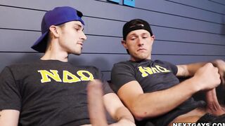 Ryder used huge cock to ram Kane's mouth and asshole