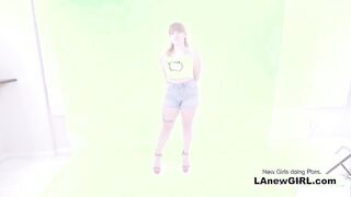 Cute Girl seduced and strapon fucked by a lesbian