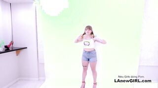 Cute Girl seduced and strapon fucked by a lesbian