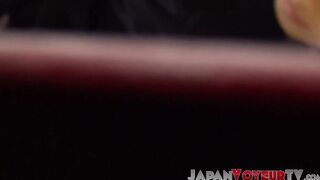 Kinky Japanese hottie rubs pussy on hidden camera solo