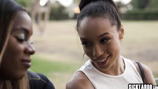 Sexy black stepdaughter fucks by stepmom