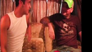 Handsome stud gives amazing blowjob to a guy and a little road help