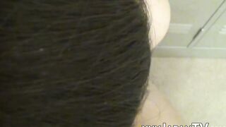 Japanese chick in traditional Asian outfit slobbers on dick