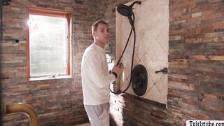 Lovely shemales analed by pipe fixer