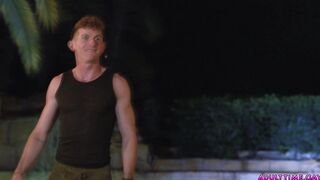 Black old man takes redhead twink's virginity