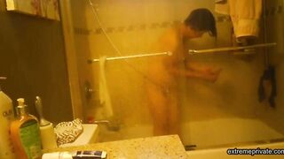 spying on my mature stepmom in the shower (asian)