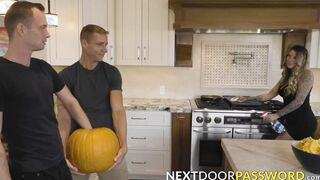 Handsome stud Trevor Ridge jerks off stepbro Justin Matthews in pumpkin