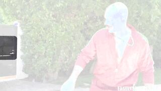 Sex with stepdaughter while my wife busy on chores