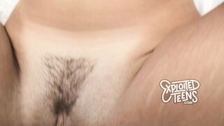 This gorgeous brunette teen has a hot body with tan lines
