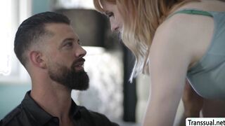 Busty TS Lianna Lawson gives Alpha slowpy BJ