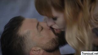 Busty TS Lianna Lawson gives Alpha slowpy BJ