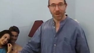 Young couples hot orgy with mature cock ends with cum facial