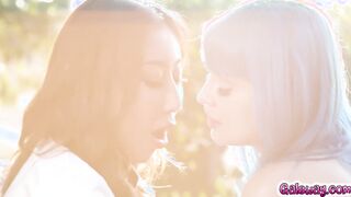 Outdoor fuck sesh with lesbian bestfriends