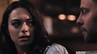 Couple convince brunette by fucking her