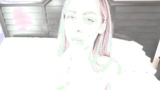Watch this petite teen with green eyes and freckles suck cock