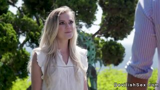 Husband lets wife cheat on him with stranger outdoors