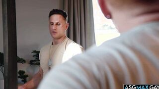 Military privates making out in the bedroom
