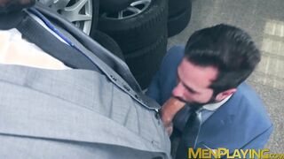 Bearded businessman Dani Robles fucked raw after hot rimming