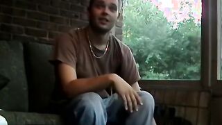 Straight guy Jake faps his cock and splashes on the camera