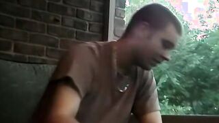 Straight guy Jake faps his cock and splashes on the camera