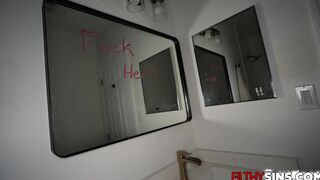 Bathroom fuck sesh with the stepsiblings