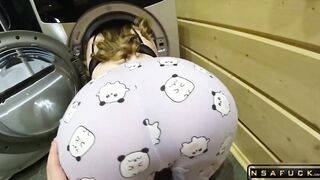 Sexy Babe Stuck in the Washing Machine and Fucked