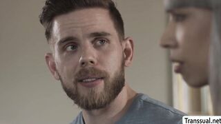 Hunk dude fucks friends TS girlfriend wet ass