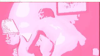 hot hot sex on the bed in pink screen