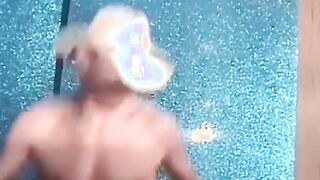 Hot cowboy penetrates his doll while bouncing on trampoline
