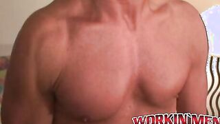 Mature amateur fingered during his jerk off session
