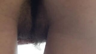 Sensual babe Laurene K shaves her wet hairy pussy solo