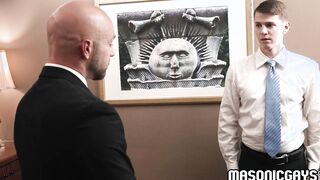 Master Adam Snow fucked twink Sage Roux in the office