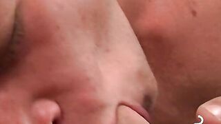 Smoke and cock jerking off fun with attractive dude at home