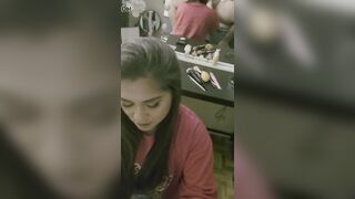 Party bimbos jacking me off on her face