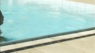 stephanie inside the pool