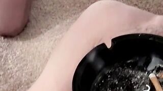 Smoke and cock sucking encounter with captivating twink