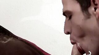 Smoke and cock sucking encounter with captivating twink