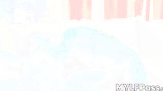 Beautiful babe Ash Hollywood fucks both of her lovers