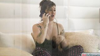 Busty trans Daisy Taylor anal rides cock
