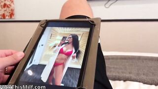 The stepmother caught her stepson jerking off and fucked him properly