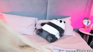 Skinny blonde goes crazy with a internal orgasm