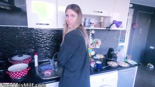 Stepmom pretends not to notice stepson's harassment but in the end lets fuck pussy an