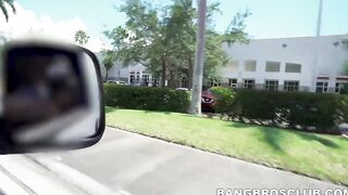 Delectable teen Britt James picked up and fucked hard