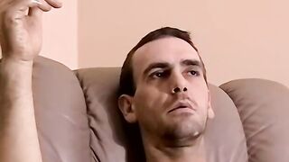 Amatuer dude Billy enjoys in hot solo play on a sofa