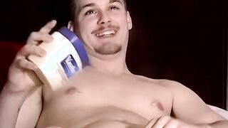 Straight dude Blaze loves to wank his hard cock on a bed