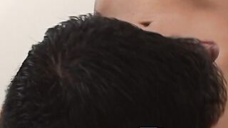Teenage latino cums in mouth while drilled raw in kitchen
