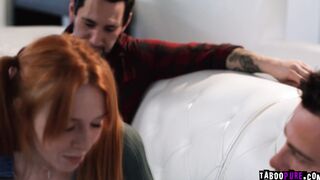 Stepdaughter getting fucked by two studs